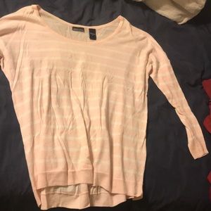 Super cute pink and white striped sweater